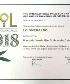 vincitore del test olio d'oliva alla medaglia d'oro Biol