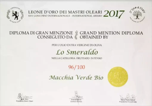 premio olio d'oliva leone d'oro 2°